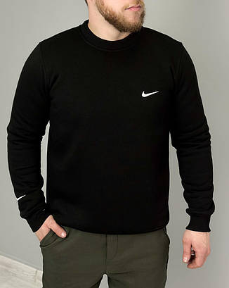 Чоловічий теплий світшот Nike | зимова спортивна брендова кофта Найк утеплена на флісі, фото 4
