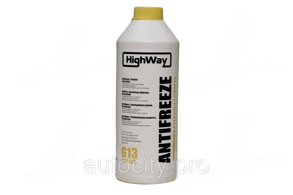 Антифриз концентрат HighWay G13 жовтий 1,5л