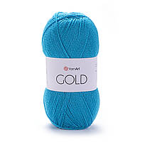 YarnArt GOLD (Голд) № 9030 бірюза (Пряжа акрилова з люрексом, нитки для в'язання)