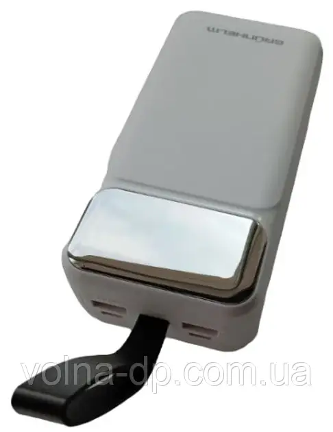 Повербанк портативна батарея 30.000 mAh. білий — GP-30WQC. швидке заряджання 22.5W GRUNHELM