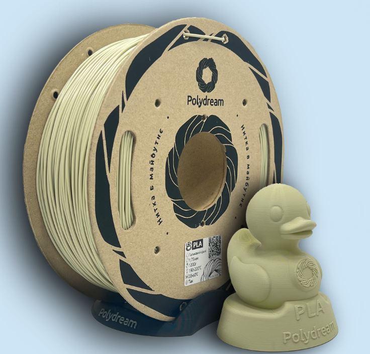 Polydream, PLA (ПЛА) пластик для 3D-друку / Гальковий сірий 1,2 кг, фото 1