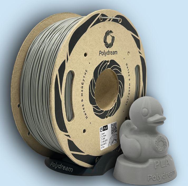 Polydream, PLA (ПЛА) пластик для 3D-друку / Сірий 1,2 кг, фото 1