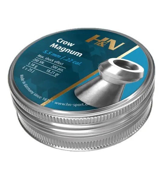 Кулі пневматичні експансивні H&N Crow Magnum 5.5 мм 200шт 1.18 гр