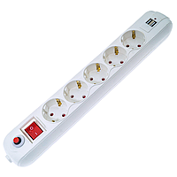 Колодка Quantum QM-9F50300 з кнопкою (5 гн./2 USB/із зазем.) біла