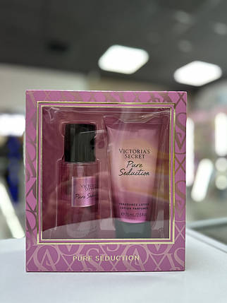 Подарунковий набір Victorias Secret Pure Seduction Set лосьйон та спрей для тіла 2*75 мл, фото 1