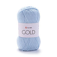YarnArt GOLD (Голд) № 9355 блакитний (Пряжа акрилова з люрексом, нитки для в'язання)