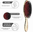 Щітка JANEKE Gold Hairbrush з натуральною щетиною кабана та нейлоном M, фото 6