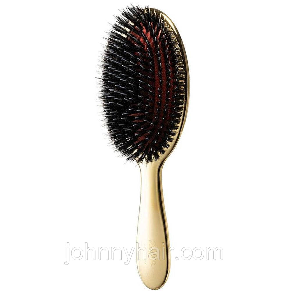 Щітка JANEKE Gold Hairbrush з натуральною щетиною кабана та нейлоном M, фото 1