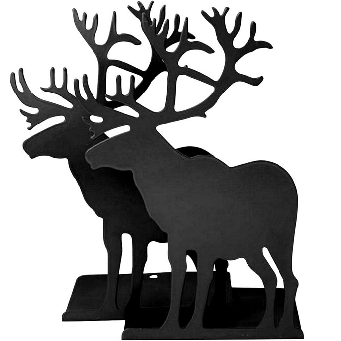 Тримач для книг на полицю Оленя підставка для книжок металева книжкова підставка букенд Чорний, фото 1