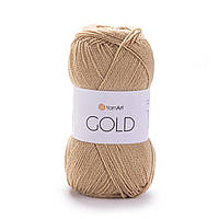YarnArt GOLD (Голд) № 9379 беж (Пряжа акрилова з люрексом, нитки для в'язання)