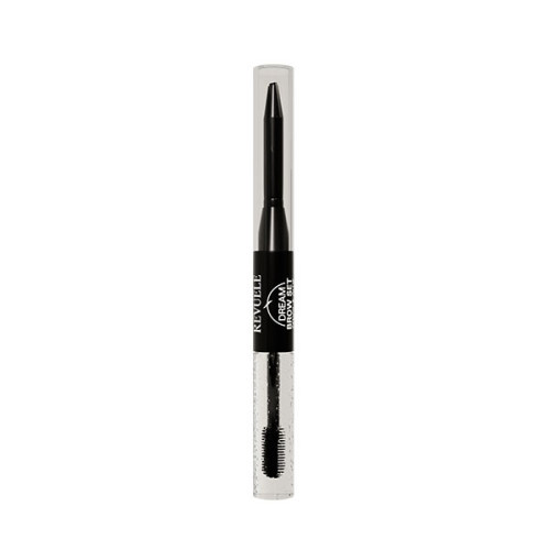 Олівець та фіксатор для брів 2 в 1 Revuele Dream Brow Set чорний, 0,3 г + 5 мл