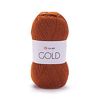 YarnArt GOLD (Голд) № 9847 теракот (Пряжа акрилова з люрексом, нитки для в'язання)