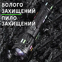 Ліхтар акумуляторний з флуоресцентним корпусом і зумом GT-505 компактний металевий ліхтарик пиловологозахист, фото 3
