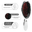 Щітка JANEKE Silver Hairbrush з натуральною щетиною кабана та нейлоном L, фото 4