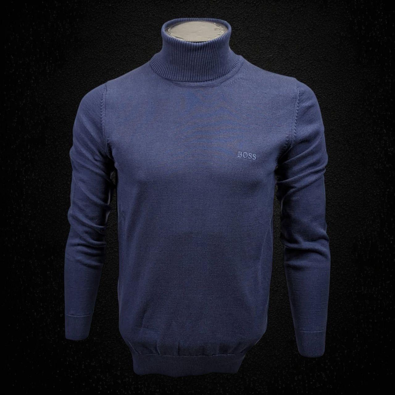 Чоловіча кофта гольф HUGO BOSS CK8801 синя XL, фото 1