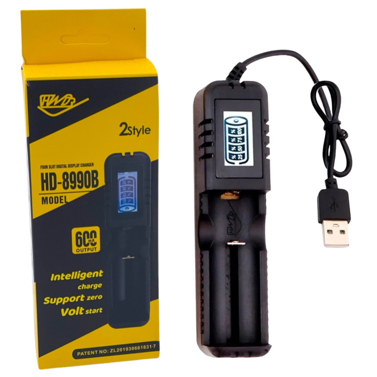 Універсальний зарядний пристрій HD-8990B (1x18650/26650/16340/14500) USB