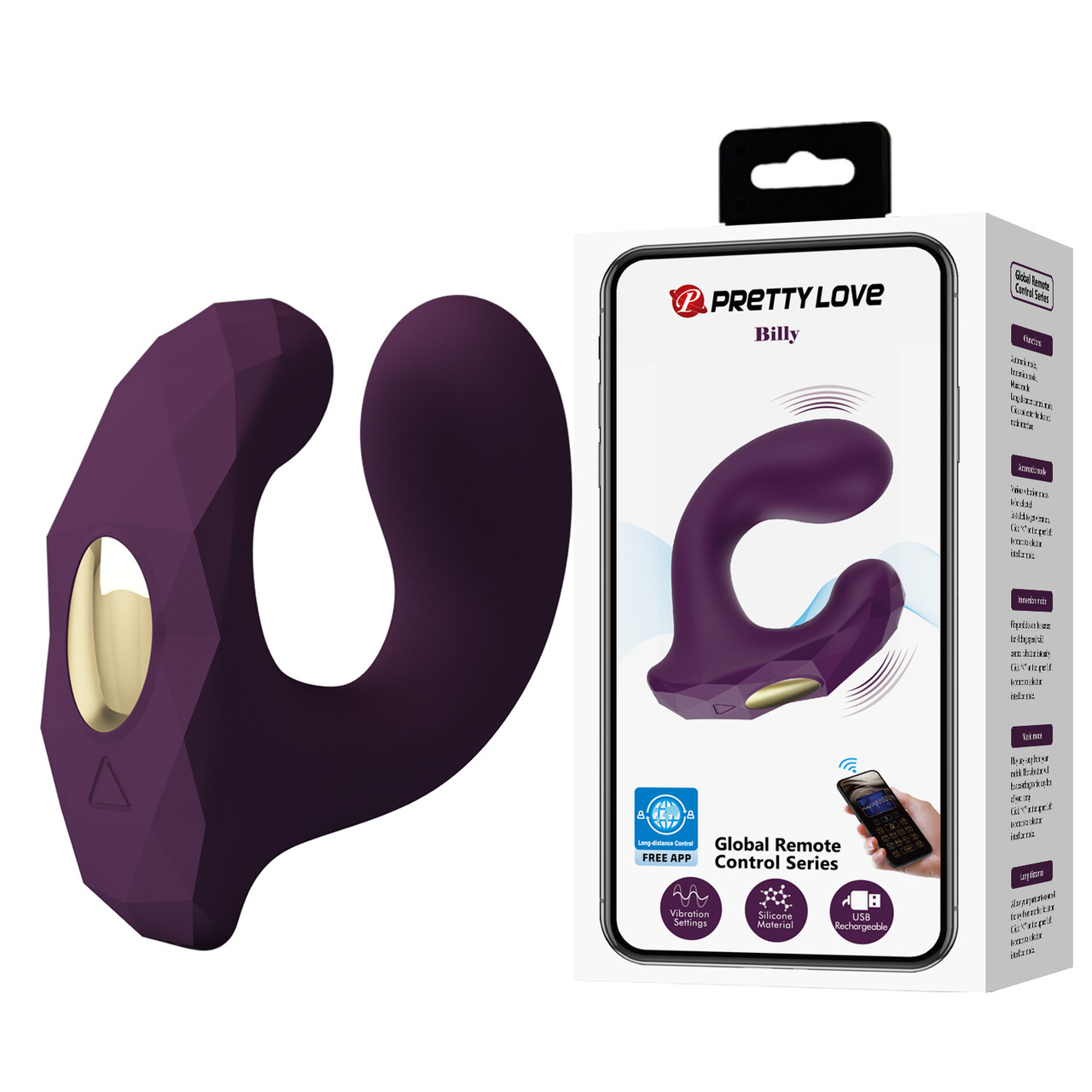 Pretty Love Billy RC Control Stimulator Purple Кітті