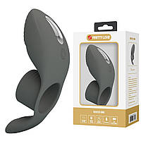 Pretty Love Silicone 7 Function Rechargeable Vibro Cock Ring Black Кітті