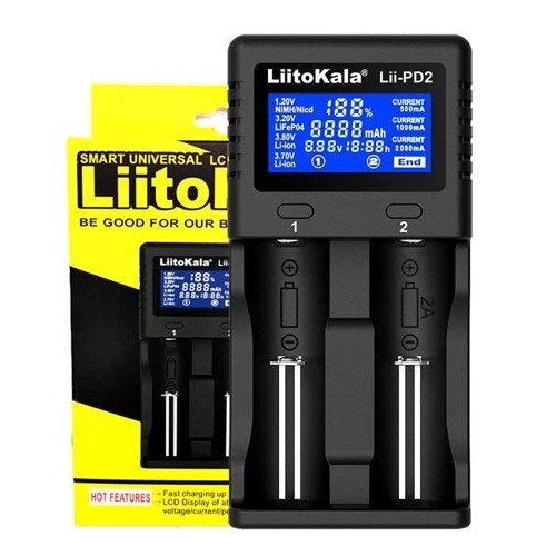 Універсальний зарядний пристрій Liitokala Lii-PD2 с дисплеєм (14500/16340/18650/26650)