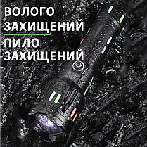 Ліхтар з Li-Ion акумулятором флуоресцентним корпусом і зумом BL-627 ліхтарик з 4 режимами та пиловологозахистом, фото 5