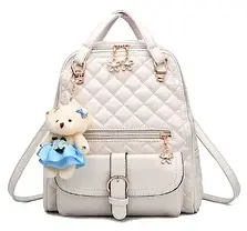 Стильний рюкзак з брелком Ведмедик для школи, фото 2