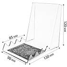 Пластикова задня опора на магніті 60х80мм для викладки товару. Тримач товару 90х120мм, фото 3