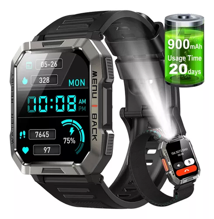 Смарт-годинник Blackview W60 Black 2.01" Display 900mAh Battery LED Flashlight IP68, фото 1