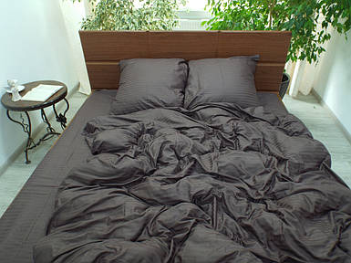 Постільна білизна сатин страйп Шоколад