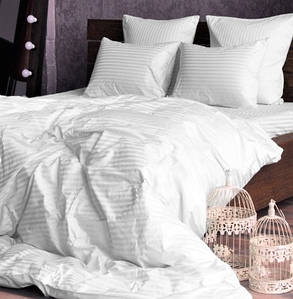 Постільна білизна сатин страйп Білий