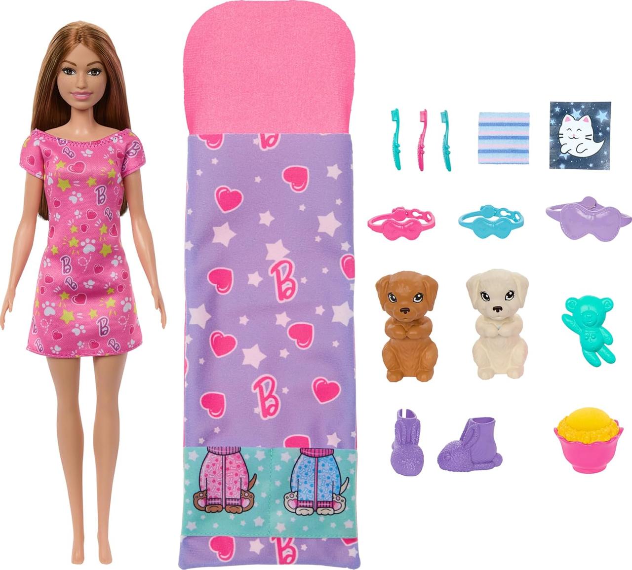 Ігровий набір лялька Барбі зі цуценятами Barbie Doll and 2 Toy Dog Figures HXN01