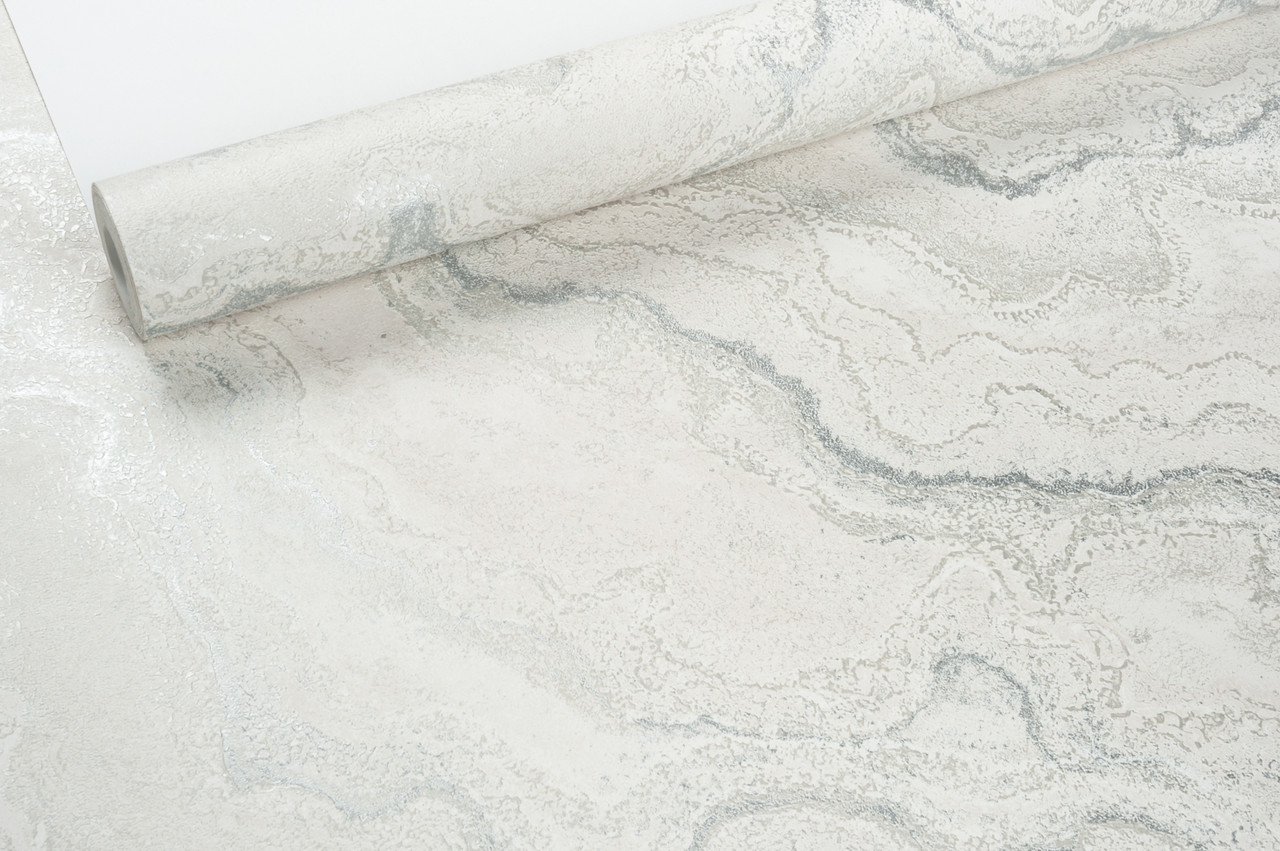 Вінілові шпалери гарячого тиснення на флізеліні A.S. Creation Della Nature 39702-6 Сірий (1,06х10,05м), фото 1