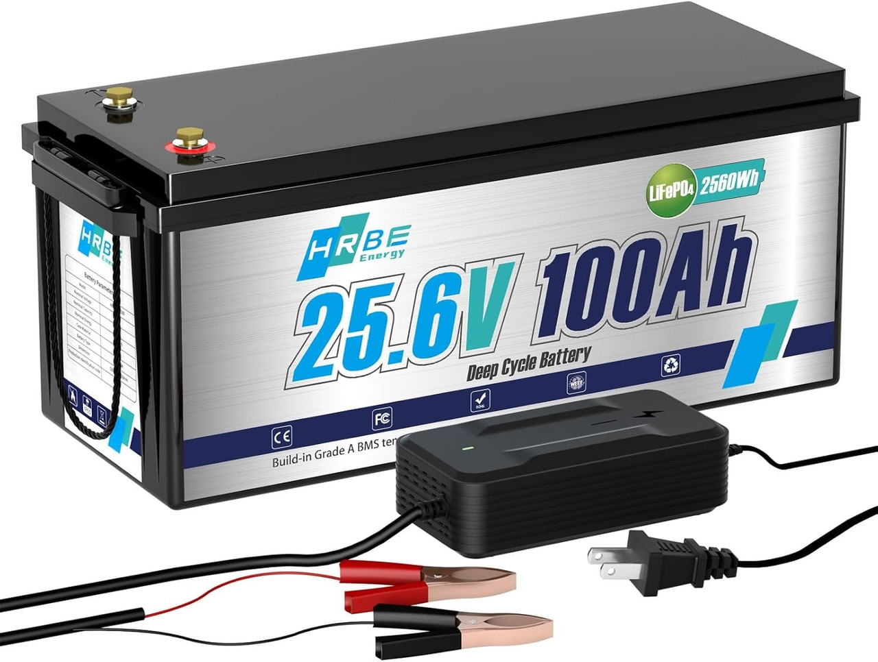 LiFePO4 24V/100Ah Акумулятор HRBEENERGY + зарядка у подарунок