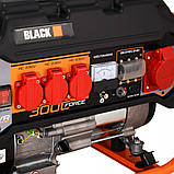Бензиновий генератор трифазний Black Tools 13606 220/380 В 2,8 кВт 7HP 212см³, фото 4