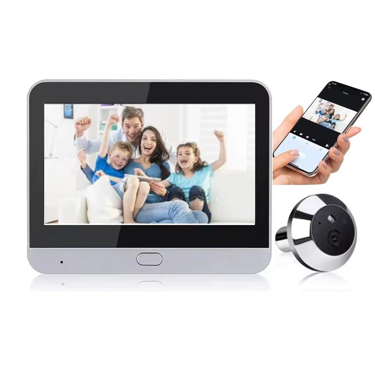 Камера в дверне вічко з РК екраном Aomeyo 3MP IP WiFi., фото 1