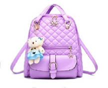 Стильний рюкзак з брелком Ведмедик для школи, фото 4