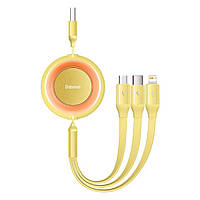 Кабель Baseus Bright Mirror 2 Series Retractable 3-in-1 Fast Charging  Data Cable USB to M+L+C 3.5A 1.1m