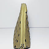 Косметичка натуральна шкіра колір світло-коричневий, фото 2