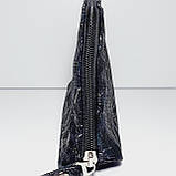 Косметичка натуральна шкіра колір чорний зі сріблом, фото 2