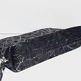 Косметичка натуральна шкіра колір чорний зі сріблом, фото 4