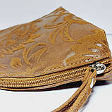 Косметичка натуральна шкіра колір рудий, фото 3