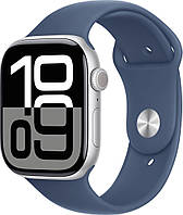 Apple Watch Series 10 GPS 46mm Silver Aluminium Case with Denim Sport Band (MWWM3/MWWL3)