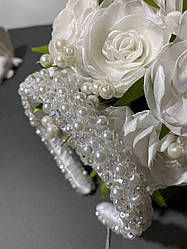 Обруч весільний для нареченої Білий Весільний обруч з перлами Прикраса для волосся нареченої