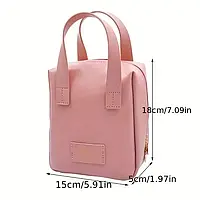 Жіноча косметичка зі штучної шкіри, портативний органайзер для подорожей, гладка текстура, зберігання макіяжу,