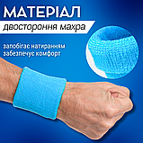 Спортивний напульсник на руку на зап'ястя для тренувань 1 шт бігу махровий Блакитний (BC-2963), фото 3
