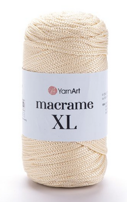 Macrame XL Yarnart(4мм)-165 молочний із жовтинкою, фото 1