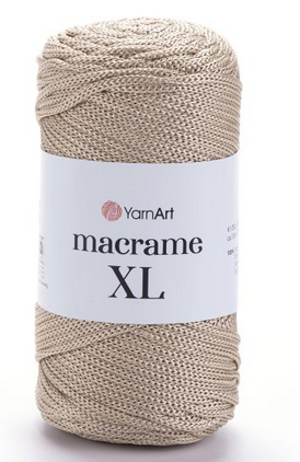 Macrame XL Yarnart(4мм)-166 беж, фото 1