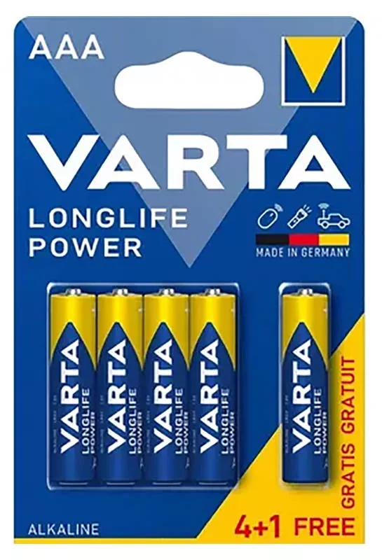 Батарейка VARTA LONGLIFE POWER AAA BLI 5 (4+1)