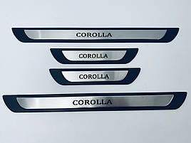 Накладки на пороги Toyota Corolla 1998-2002 (хром-пласт) TAN24