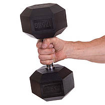 Гантель цільна шестигранна SP-Planeta SC-8013-17,5 1шт 17,5кг Код SC-8013-17_5, фото 3