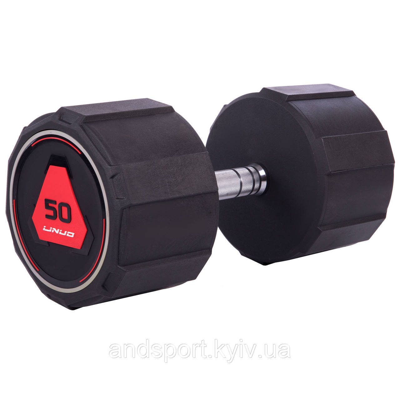 Гантель цілісна професійна LI NUO TA-3618-50 1шт 50кг чорний Код TA-3618-50